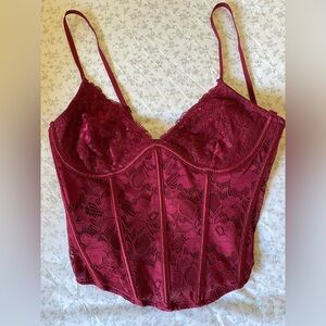 LA Hearts Midnight Lover Lace Corset Top